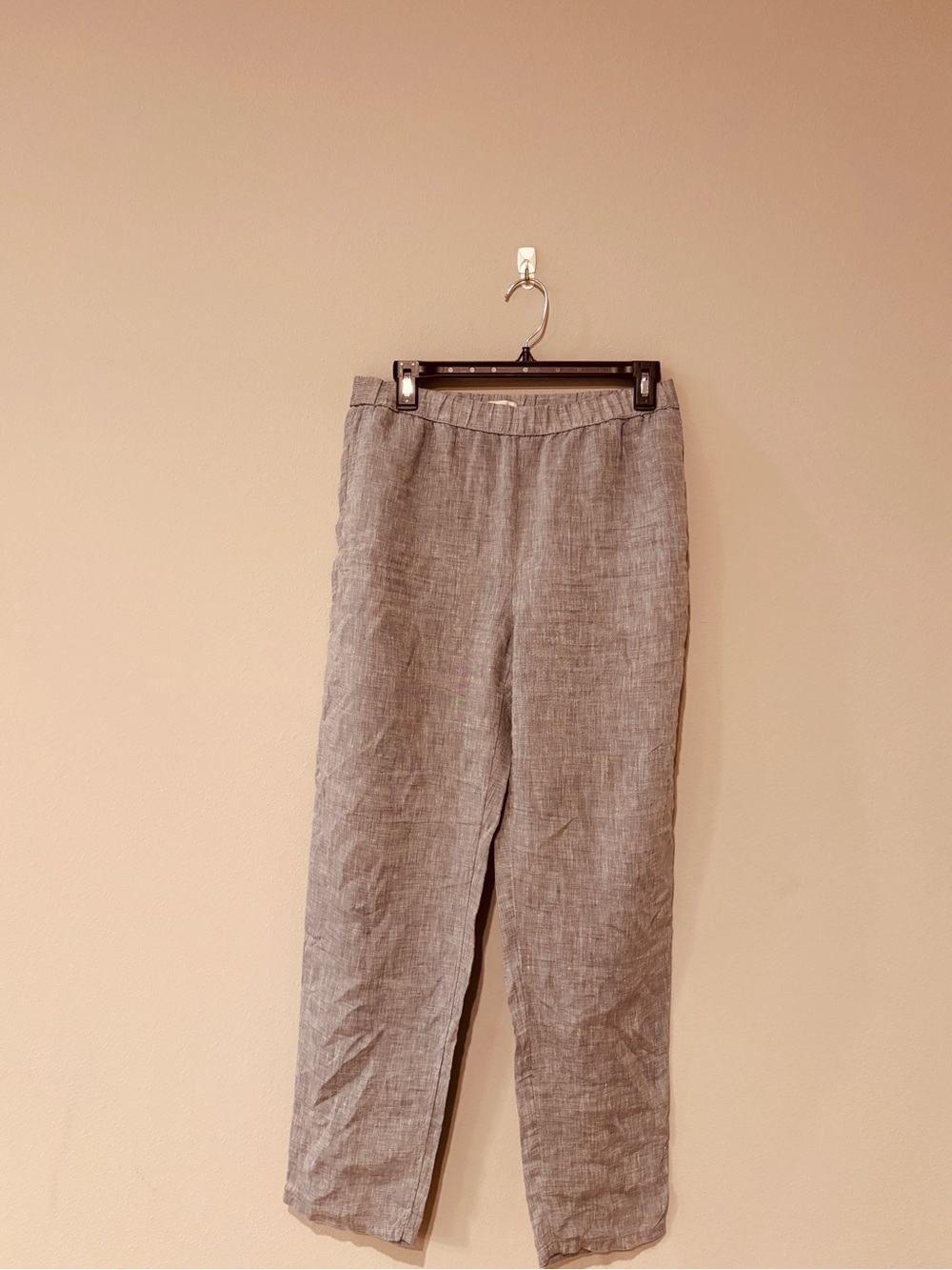 Eileen Fisher Blue Wide-Leg Linen Pull-On Pants Summer Luxury Lightweight Comfy - Picture 2 of 7